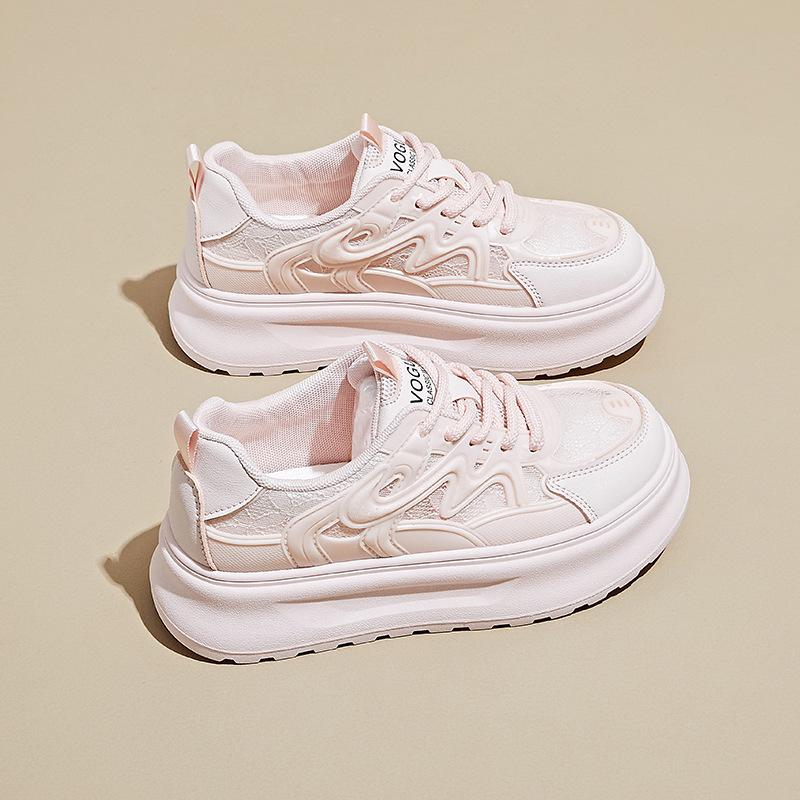 Summer Mesh White Shoes New Style of Female Students Breathable Height-enhancing Casual Shoes
