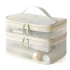 Large Capacity Multi-Layer Portable Toiletry Bag with Transparent Mesh for Travel