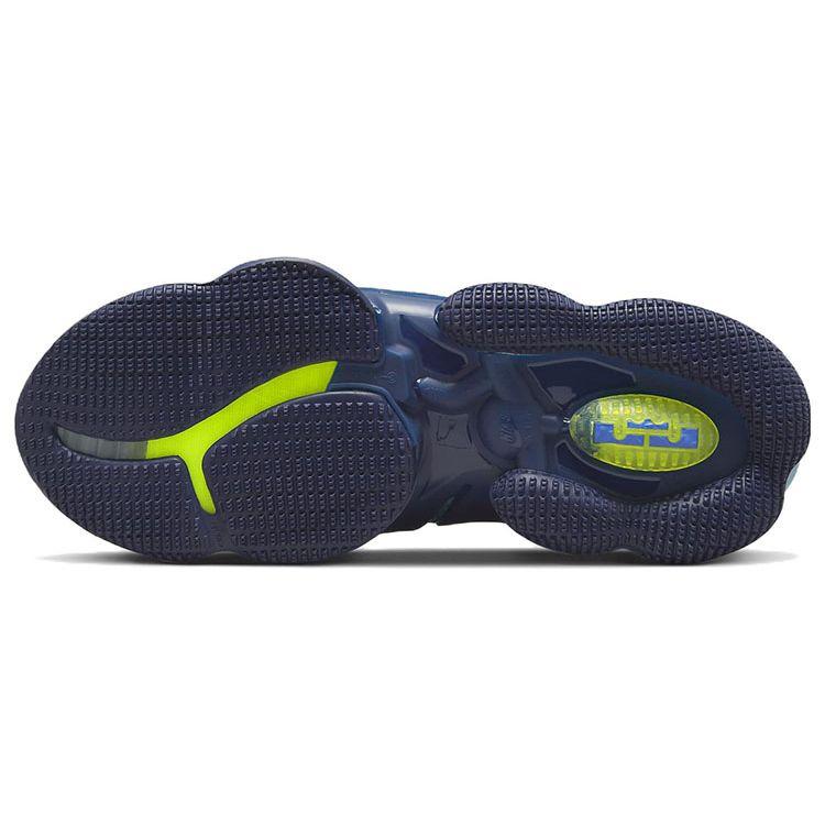 Nike LeBron 19 Fast Food - Dutch Blue Unisex Sneakers Blackened-Blue Worn-Blue Atomic-Green CZ0203-400