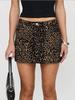 Leopard Print Denim Mini Skirt - European & American Style for Sexy, Trendy Women