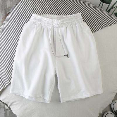 Shorts Masculino Cor Sólida Solto Cintura Elástica Resistente à Cor Shorts para Estudantes para Uso Diário
