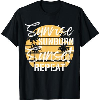Countrymusik Dam T-shirt Sunrise Sunburn Sunset Repeat Topp T-shirt