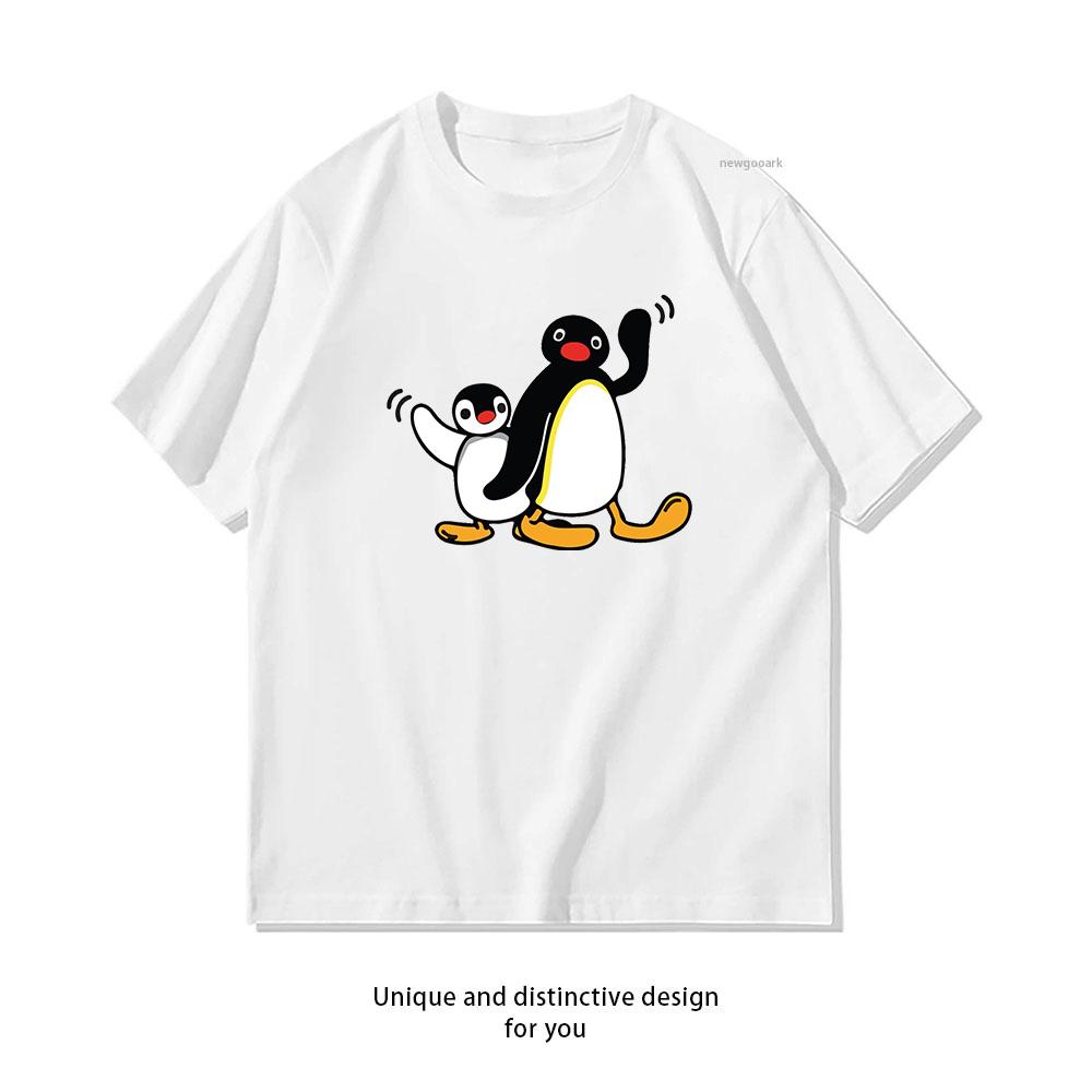 Pingu Classic Shirt Summer Woman Man Casual Breathable Printed Tshirt Fashion Oneck S3XL Tops Shortsleev