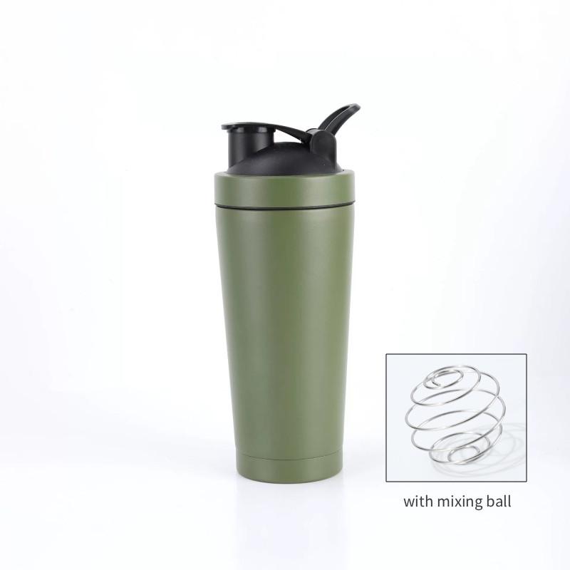 Double Layer Stainless Steel Shaker Bottle With Mixer Ball For Fitness Enthusiasts