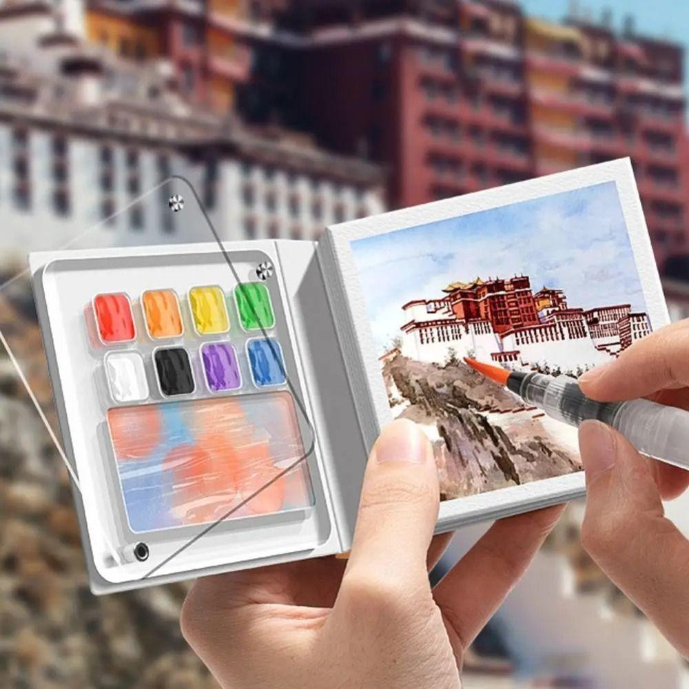 Acrylic Watercolor Paint Palette Set 8/12 Grid Empty Paint Box Travel Painting Tray Kit Artist