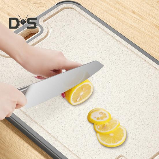 Double Sided Cutting Board with Juice Groove 2-in-1 Non-Slip Vegetable Chopping Board Scratch Resistant Mesh Design Chopping Block Kitchen Gifts