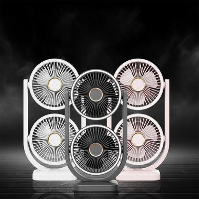 Double Head Fan Household Desktop USB Charging Five-speed Fan Outdoor Camping Desktop Light Fan