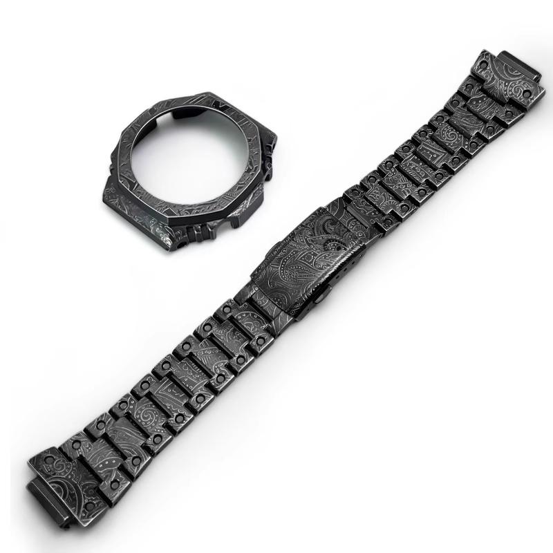 GA2100 Mod-Kit Edelstahlgehäuse Armband Für Casio G-SHOCK GA-2100/2110 GAB2100 Retro Relief Metallgehäuse Armband Zubehör