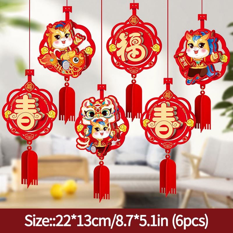 2026 Lunar Horse New Year Tet Decoration Hanging Pendant 3D Door Window Pendant Wall Decor Chinese Spring Festival Ornament