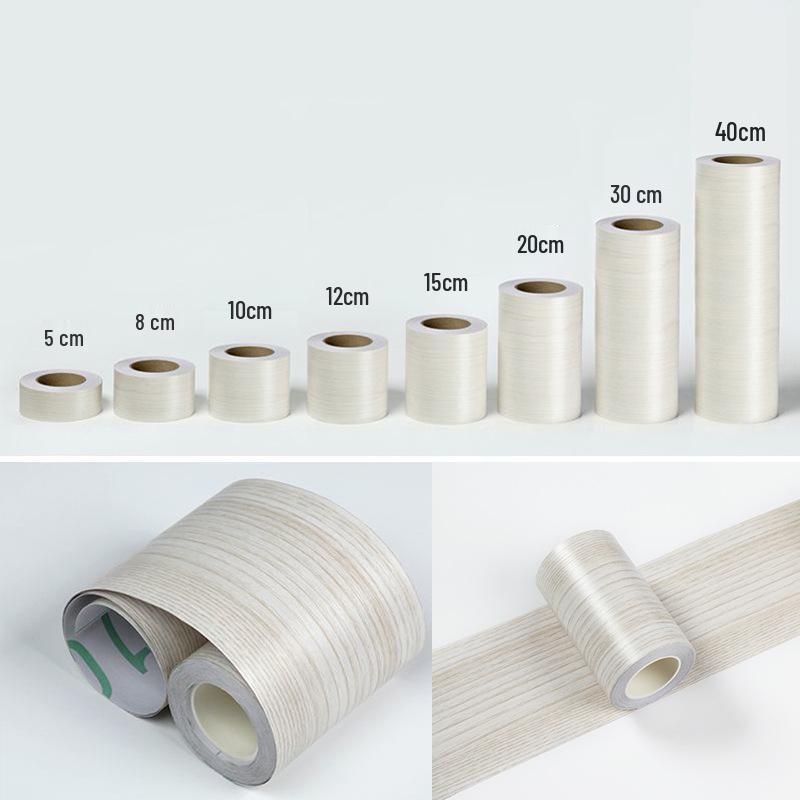 Wood Grain Self-Adhesive Veneer: 10m Decorative Strip for Covering Blemishes and Holes On Floors, Doors, and Furniture.