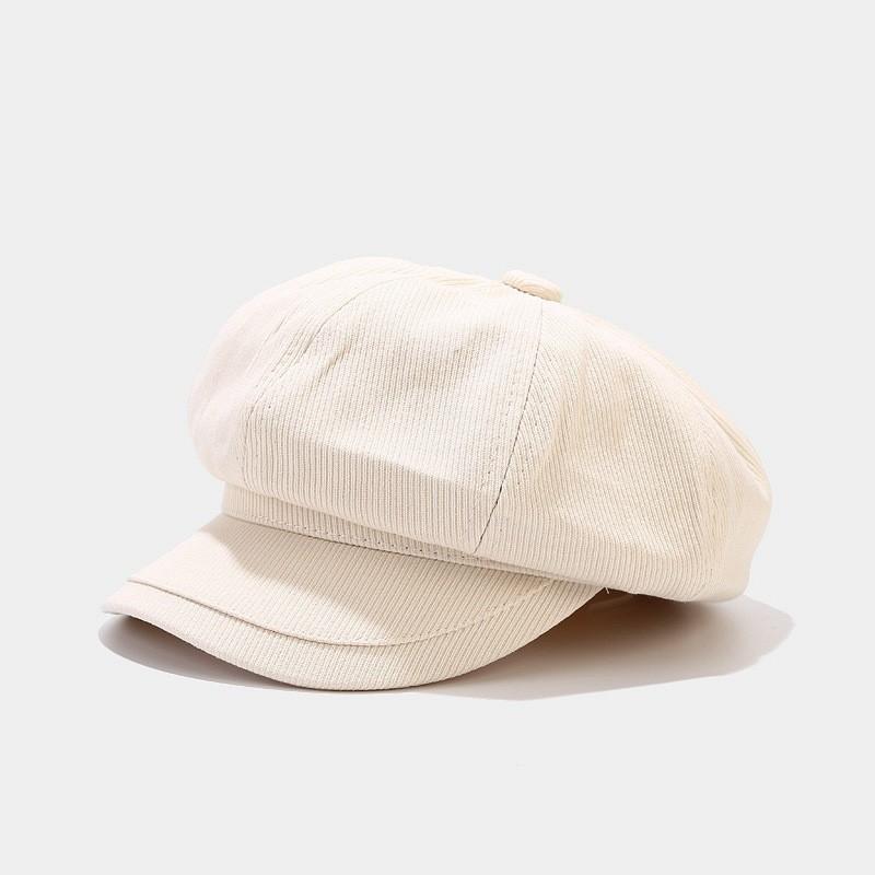 Korean Style Newsboy Hat With Round Crown And Cotton Material For Winter Outdoor Use