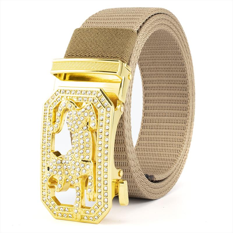 Zodiac Tiger Nytt Nylon Automatisk Spenne Herrebelte 3,5 cm Personalisert Innlagt Legeringsspenne Belte