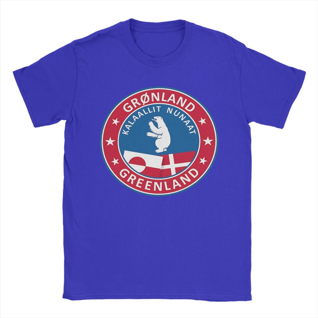 T-shirt da uomo con stemma della Groenlandia Magliette divertenti Manica corta Girocollo T-shirt Cotone Idea Regalo Abbigliamento