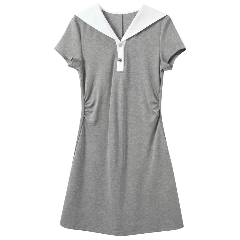 

Sancai Sweet A-line Mini Dress with Navy Collar S