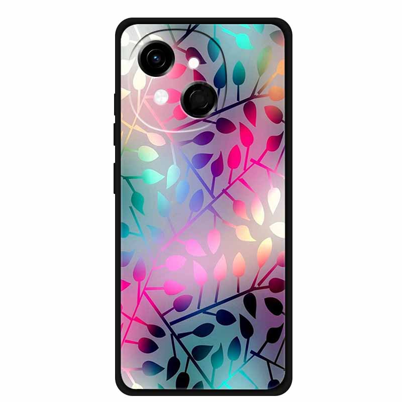 Black Silicone Case For Tecno Spark 40C Cases Wolf Luxury Protective Soft Back Cover For Tecno Pop 9 4G Case 6.67" Animal Fundas