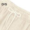 Women Corduroy Pants High Waist Baggy Drawstring Elastic Waist Casual Trousers Loose Fit Straight Leg Pockets Work Pants