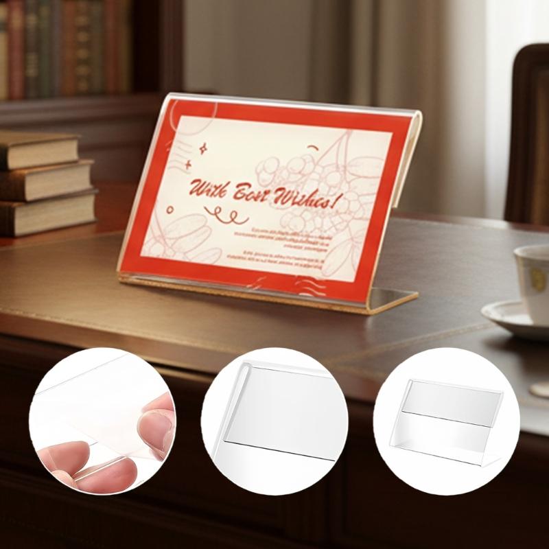 50 divisions Crystal Acrylic Sign Holders Ideal For Product Markers Desk Identification Cards And Gathering Seating Labels 4x6x2.3cm