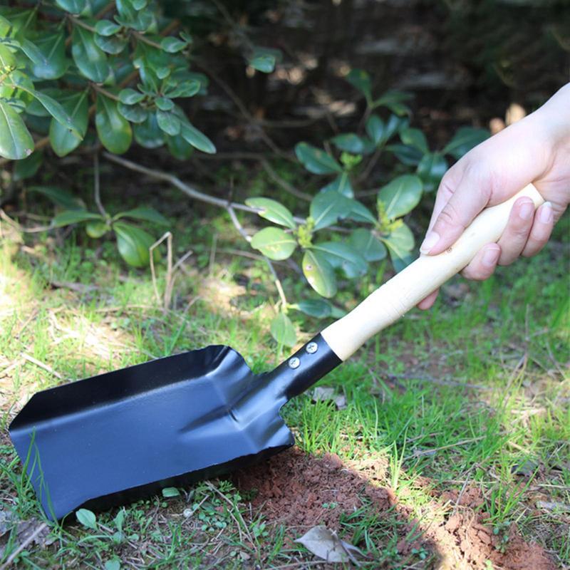 Gardening Shovel Iron Gardening Tool With Wooden Handle Heavy Duty Hand Shovel Multifunctional Digging Spade Durable Mud Shovel
