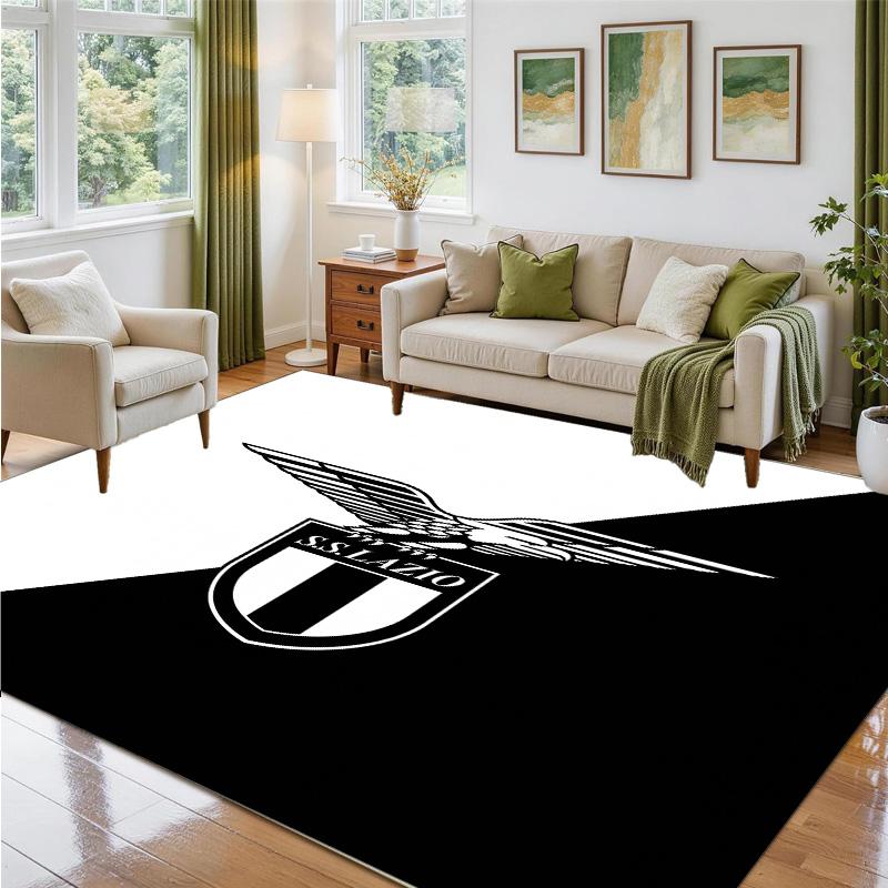 Lazio FC Design Crystal Velvet Rug Soft Decorative Mat for Bedroom Entrance