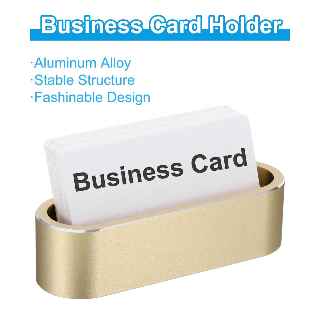 Business Card Holder for Desk Metal Name Card Display Organizer Aluminum Alloy Desktop Card Stands for Office Desk Organization