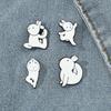 Cute Cartoon Christmas Day Enamel Brooch Creative Animal Santa Clau Cat Rabbit Gift Lapel Pin Badge Backpack Clothing Accessorie