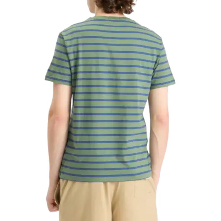 Polo Ralph Lauren Logo Embroidered Striped Short Sleeve T-Shirt Men Tops Green 710938134-GRN