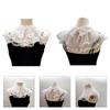 Lace Floral Pattern False Collar Elegant Woman Dress Shirt Decorative Collar