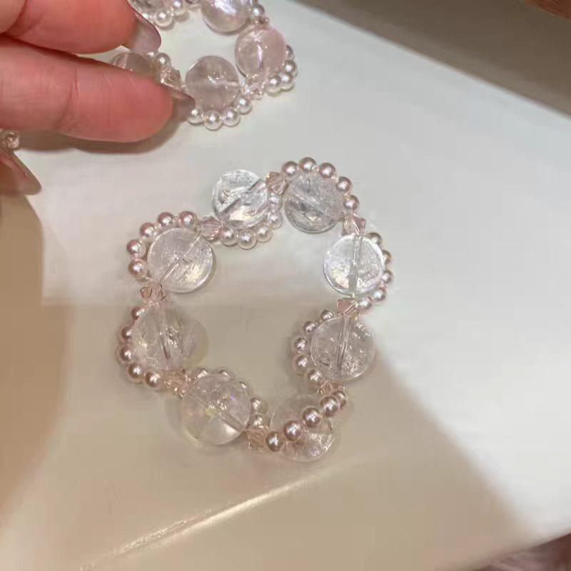 Ice through beaded bracelet exquisite niche design bracelet girls new light luxury cold feeling versatile jewelry