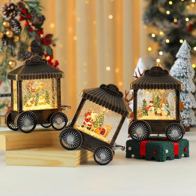 Santa Claus Snowfall Lamp Music Box: Christmas Night Light Ornament
