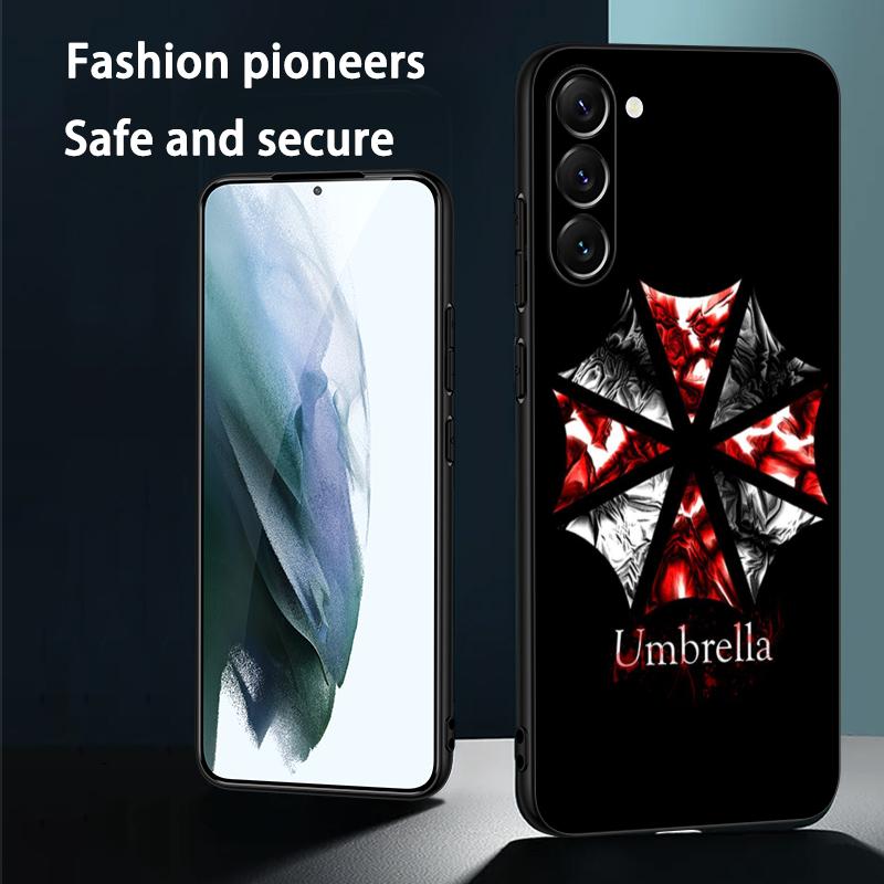 Klassisches Böses Regenschirm Heißes Muster Handyhülle Für Samsung Galaxy S26 S25 S24 S23 S22 S21 Plus Ultra Note20 Weich Schwarz