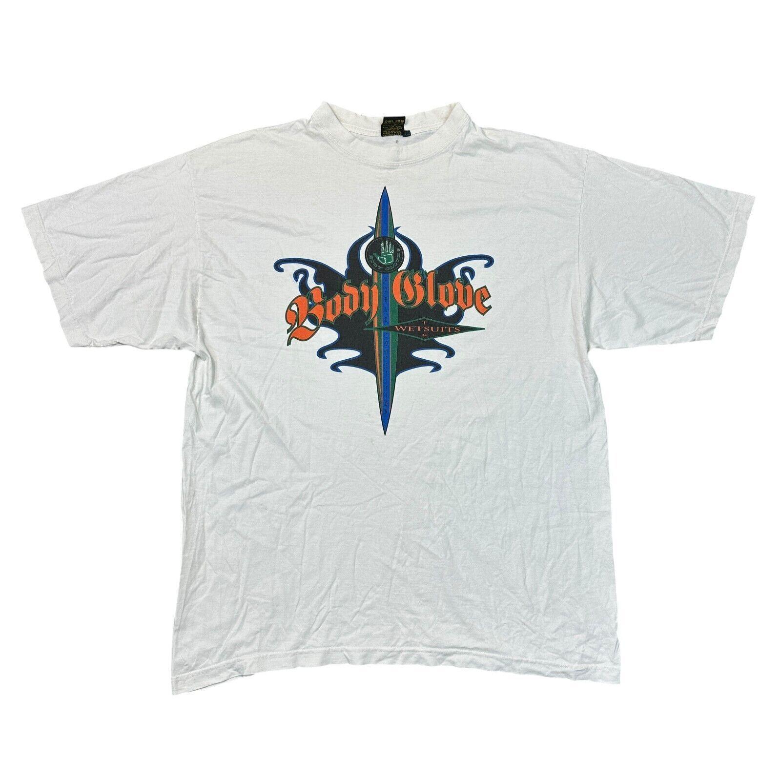 

Vintage Body Glove T-Shirt Mens Womens Tees Top Top Graphic Print Short Sleeve 90s White Mens S