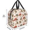 Aesthetic Mushroom Print Lunch Box Kawaii Small Insulation Lunch Bag Reusable Food Bag Lunch Containers Bags for Women Men