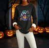 Women's Sweatshirt Halloween Print Round Neck Long Sleeve Casual Winter Top