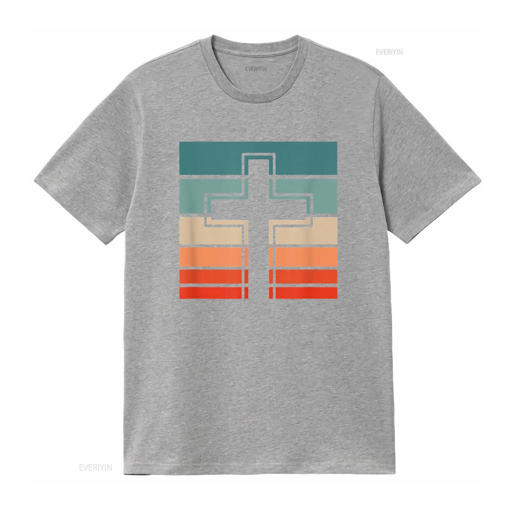 Jesus Cross Retro Style Vintage T Shirt vintage Washed Top For Everyday Wear Stylish Soft Comfortable graphic Stretched fashion