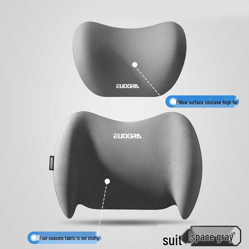 Car Lumbar Support Headrest & Back Cushion for Driving Comfort