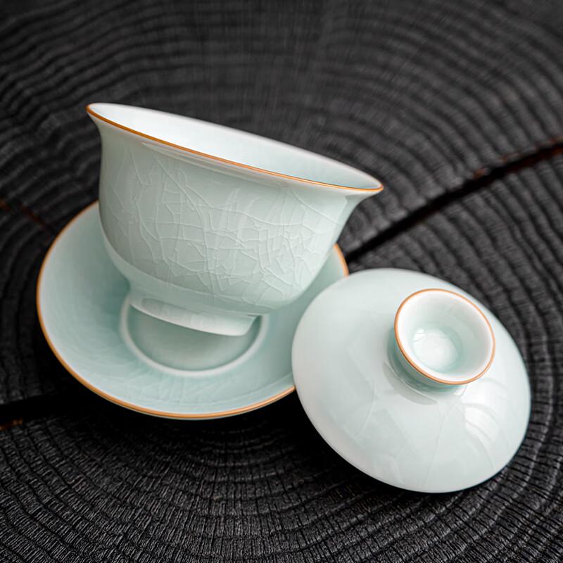 Ru Kiln Style Celadon Sancai Gaiwan Tea Bowl