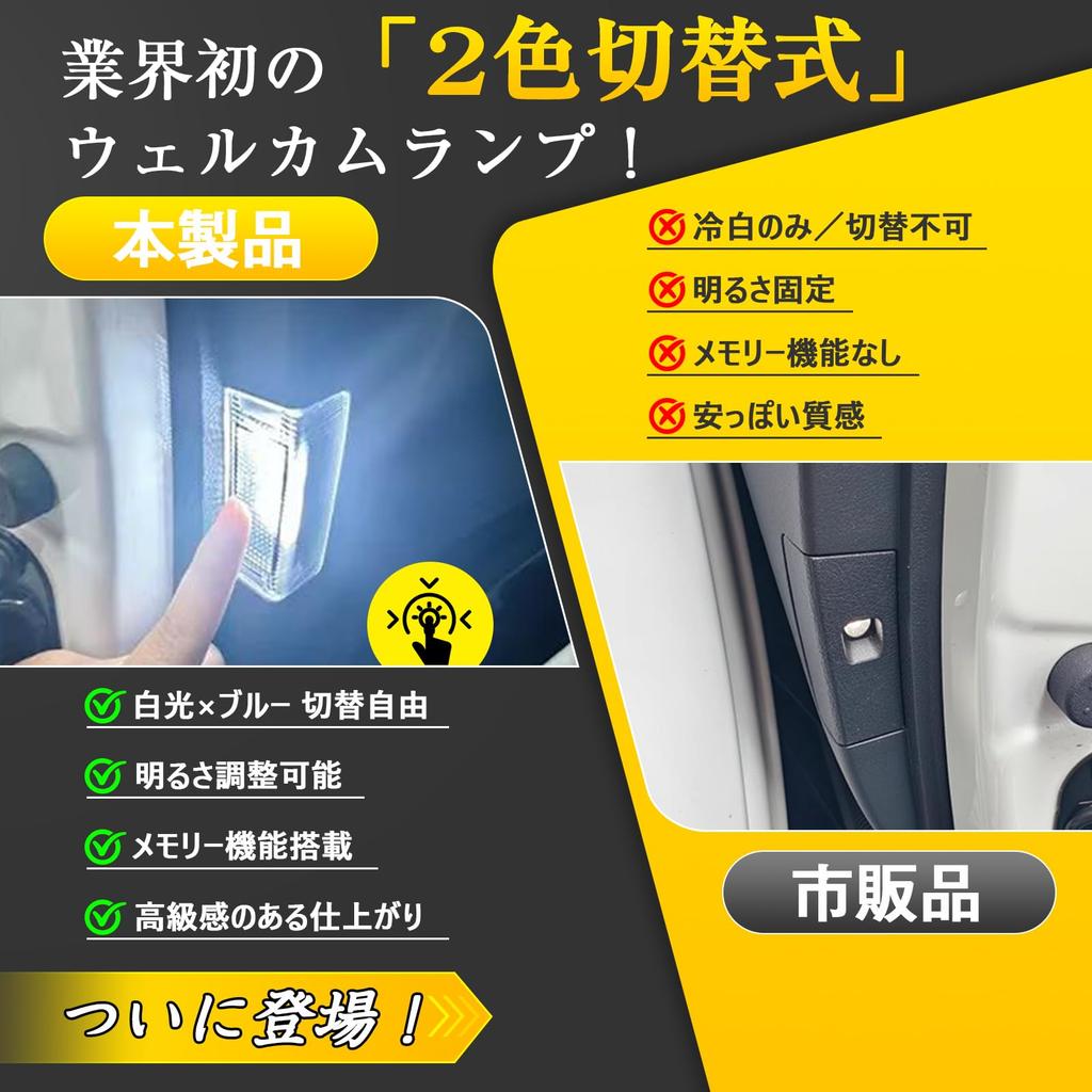 Perrace Alphard Vellfire 40 Series 2nd Row Sliding Door LED Courtesy Lamp, White and