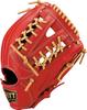 ZETT Youth Baseball Softball Ground Hero Red X Pastel Brown BJGB76555F Glove, All-Around, Left-Handed Throw, (6432), Size L,