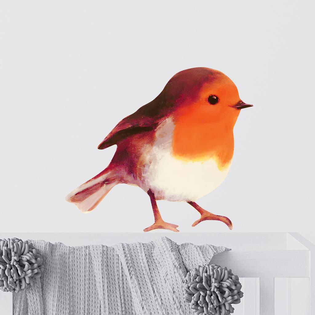 Realistic Small Robin Wall Sticker Window Sill Window Decal for Bedroom Living Room Door Kindergarten Decor