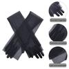 1 Pair Women Prom Arm Covers See-through Mesh Thin Pleated Five Finger Literary Style Performances Bride Wedding Photo Prop Arm Cuffs