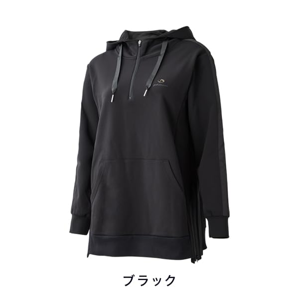 phiten Recovery Wear Tunic Hoodie, Women's, Black, Size M
