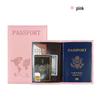 Multi-Color PU Leather Passport Holder with Map Design and Protective Stitching