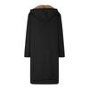 Women's Fashion Casual Solid Color Compound Fleece Sweater Medium Long Casual Hoodie Coat