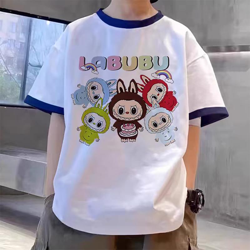 Hot New 3D Print Labubu Kids T Shirts Kawaii Boys Girls Tshirt Cute Short Sleeve Kids Clothing
