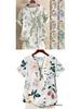Women's Summer Retro Print Loose Cotton-Linen Short Sleeve Casual T-Shirt