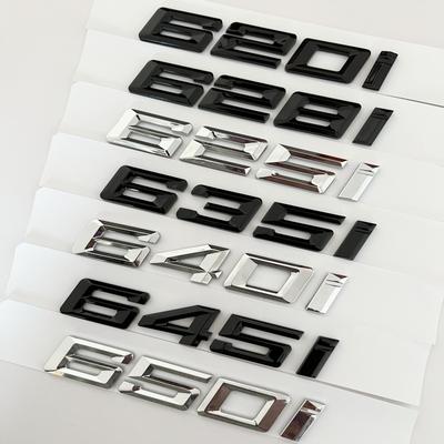 Nové Čísla Písmena Fontu 630i 635i 640i 645i 650i Horní ABS Znak pro Řadu 6 Logo Nálepka na Víko kufru Černý Chrom