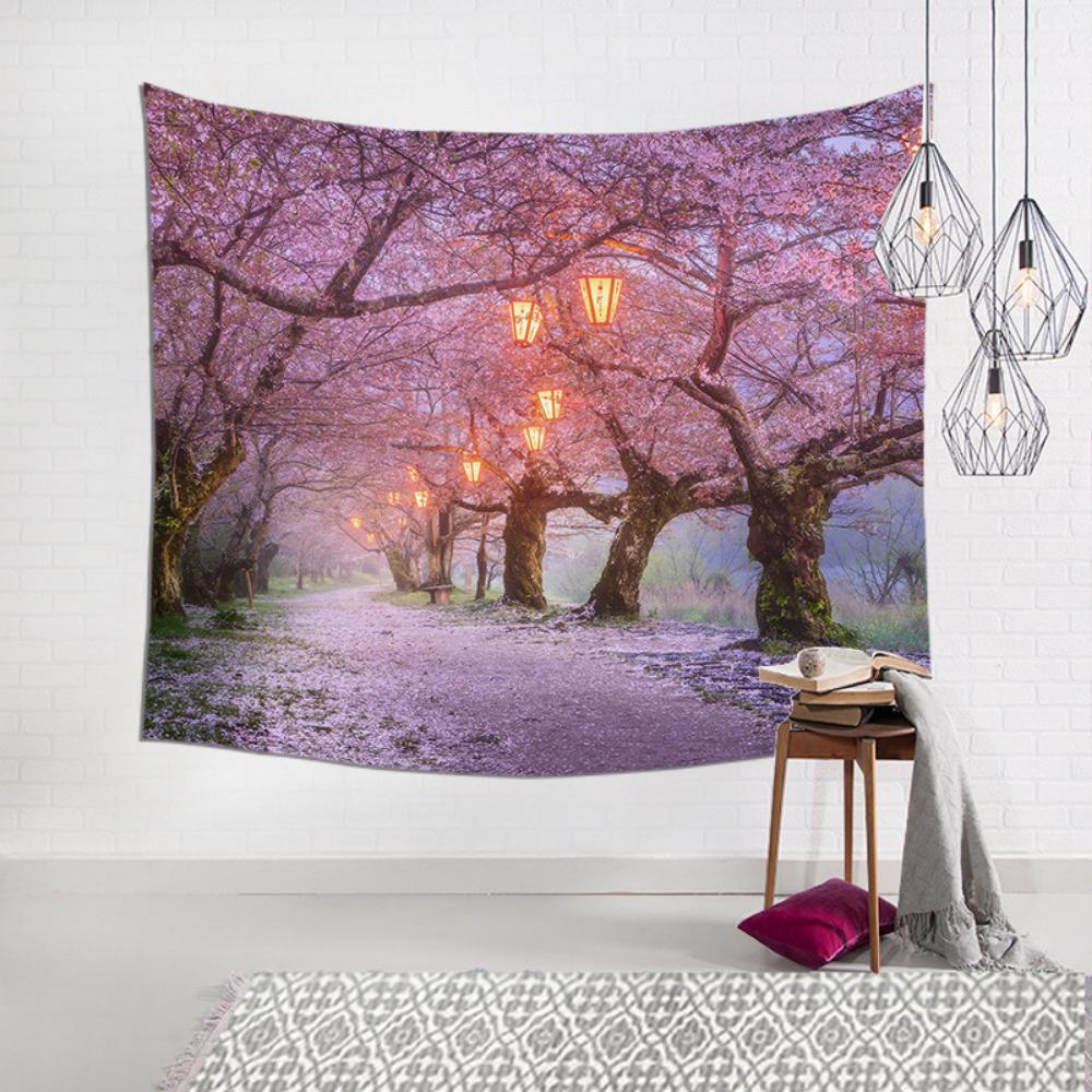 Floare de cireș, pânză agățată colorată, decorare pentru cameră, pictură, fundal pentru sufragerie, pânză pentru dormitor, tapiserie, pânză de perete