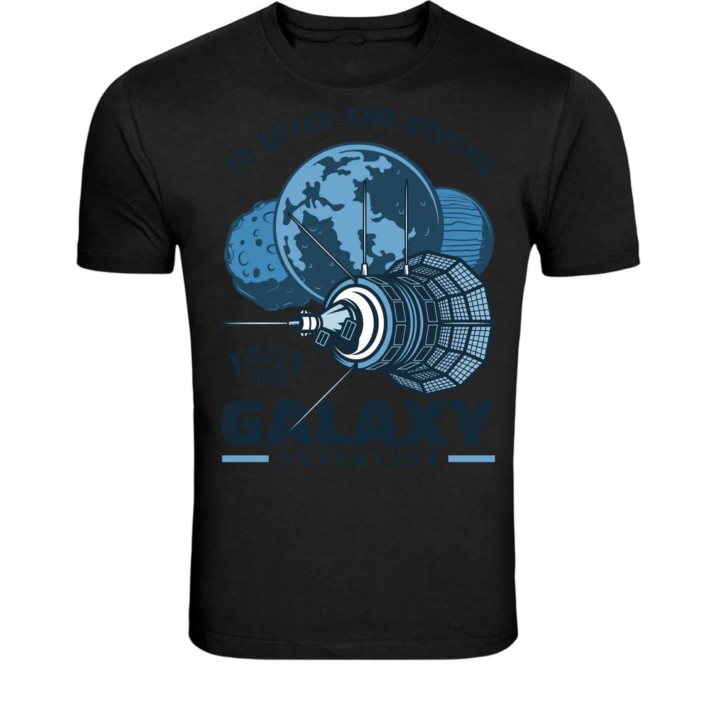 Galaxy Adventure Satellite T-Shirt - Space Exploration Graphic