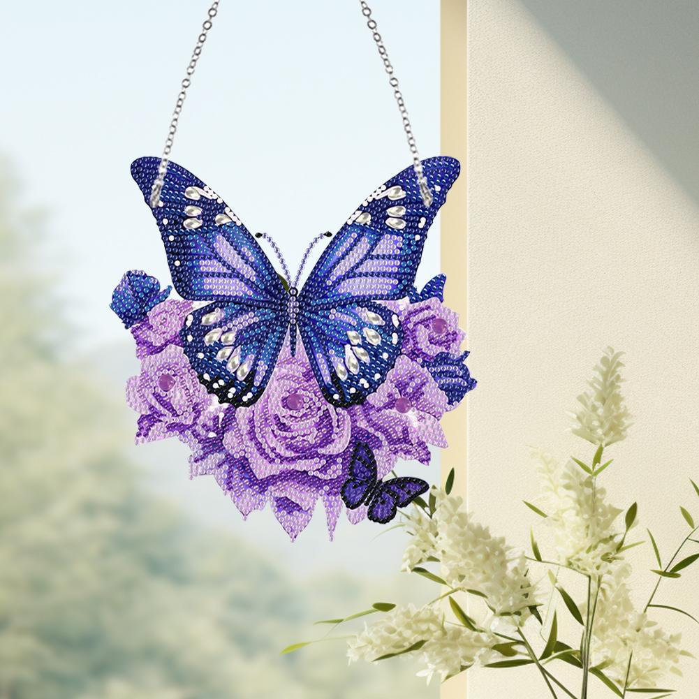 Acryl Einseitig Schmetterling Diamantmalerei Heimdeko Niedliches Diamantbild Hängender Anhänger Handgemachtes Tier für Bürodeko