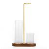 Figure-8 Bamboo Incense Holder with Glass Tube and Metal Clip Zen Burner